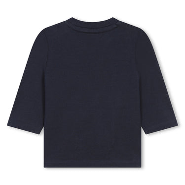 BOSS playera para bebé manga Larga color Azul Marino